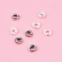 5PCS 925 sterling silver vintage winding disc bead shims Handmade DIY beaded material bracelet necklace jewelry accessories