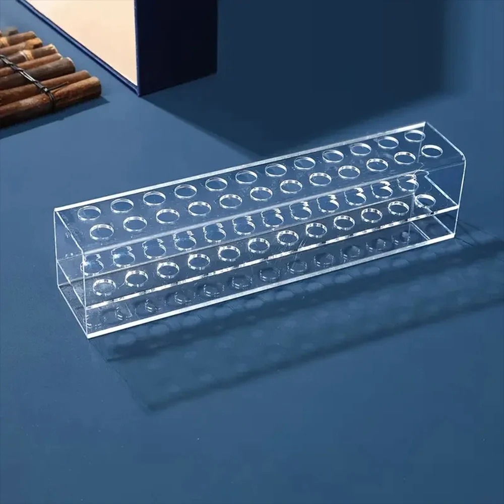 

Acrylic Pencil Rack Storage Shelf Stationery Display Stand Makeup Brush Eyebrow Pen Rack Transparent Holder 24 Holes
