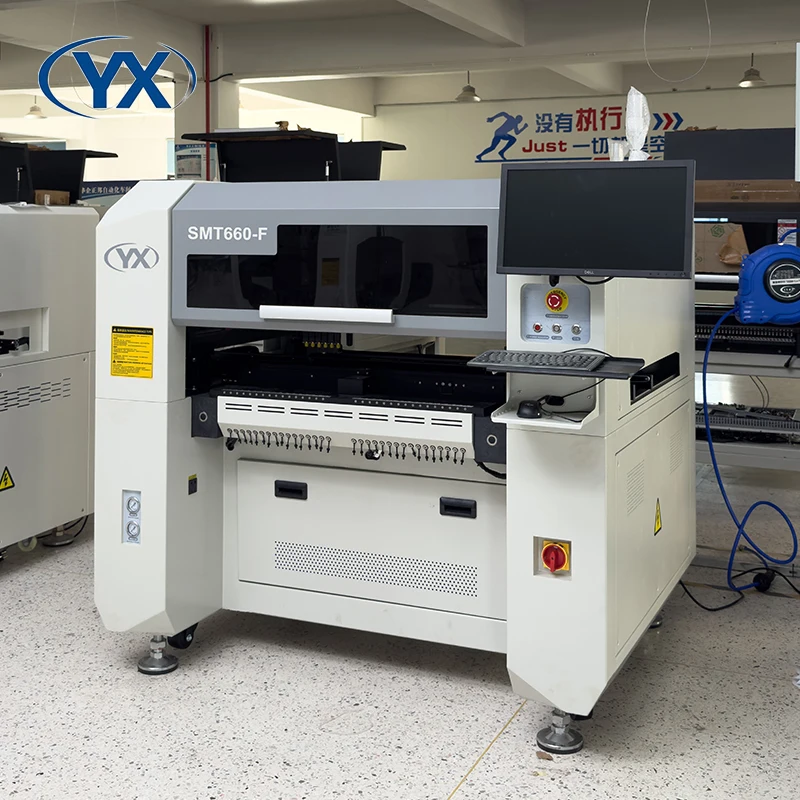 Stock in EU SMT660-F Desktop 6 Head Pick and Place Machine 21000PCS/H Imported Ground BallScrewfor Smt Product Line