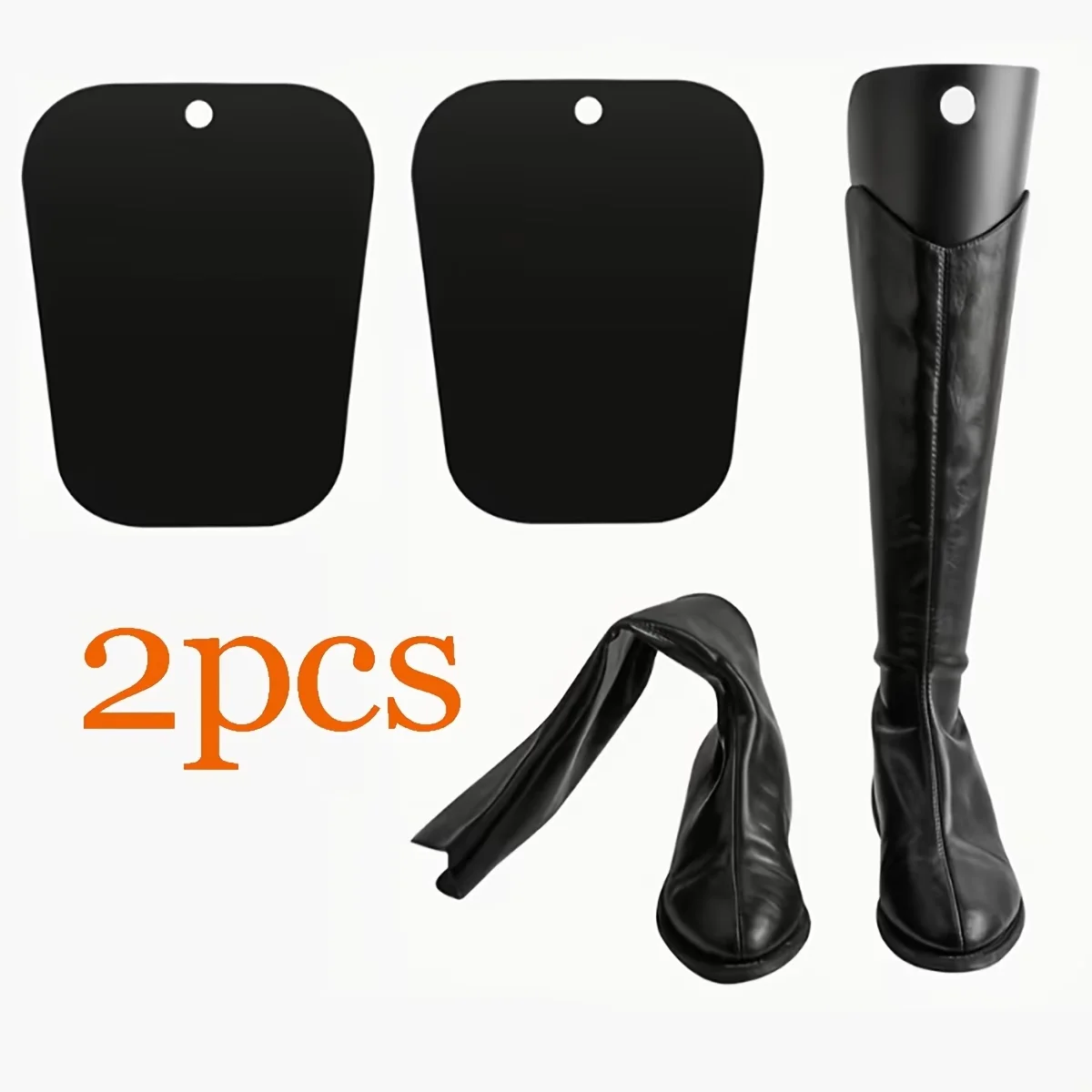 2Pcs Women's Plastic Elastic Long Boot Shoe Stretchers, Anti-Crease Shape Retaining Boot Shapers, Reusable Long Boot Supporters
