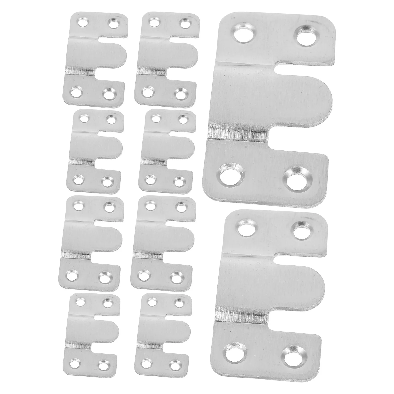 12Pcs Stainless Steel Wall Hanging Brackets Buckle Durable Interlocking Furniture Photo Frame Mirror Mount Clips Hooks