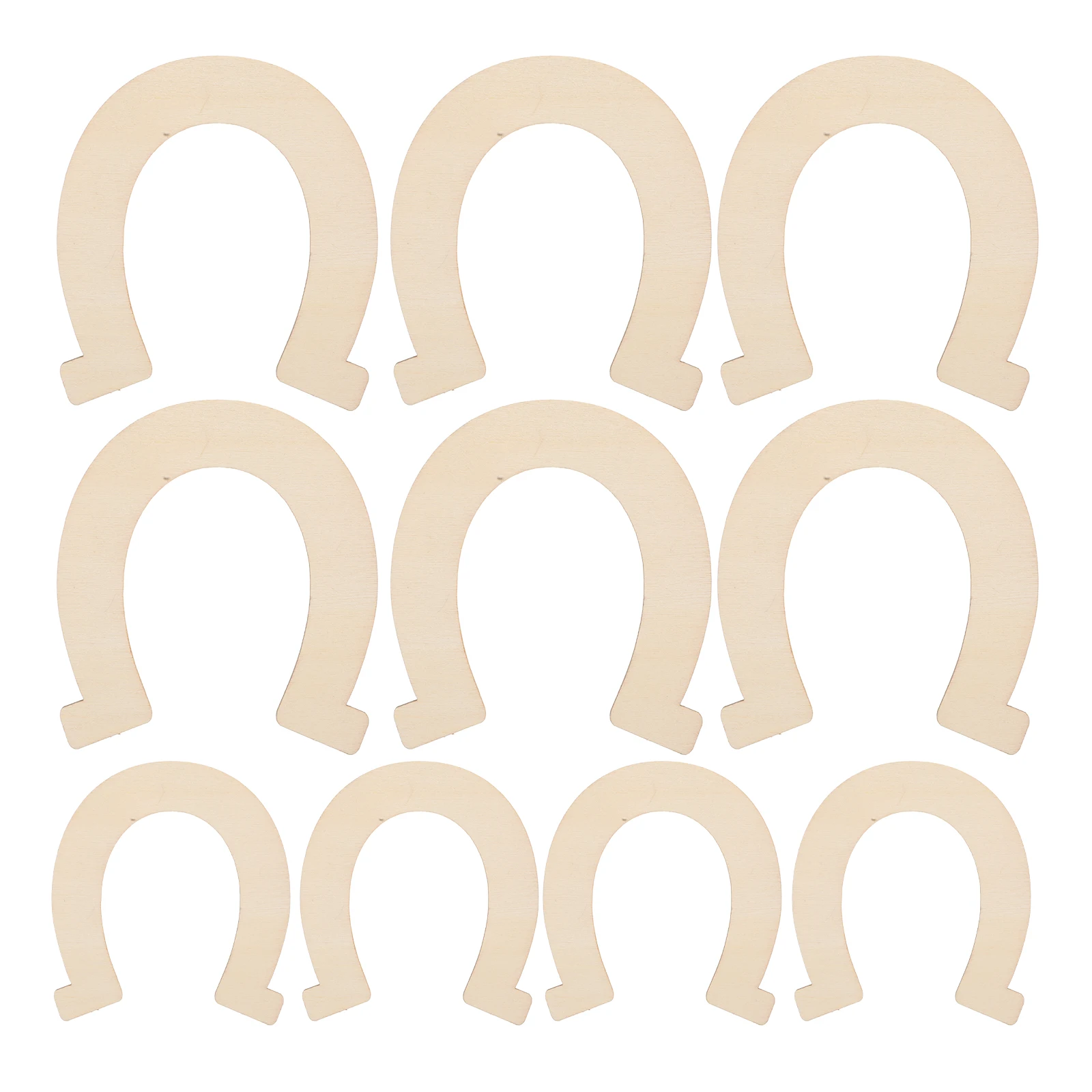 

36pcs Wooden Horseshoe Shaped Chips Crafts Unfinished Diy Cowgirl Decorations Sewing Accessories Western Party Birthday