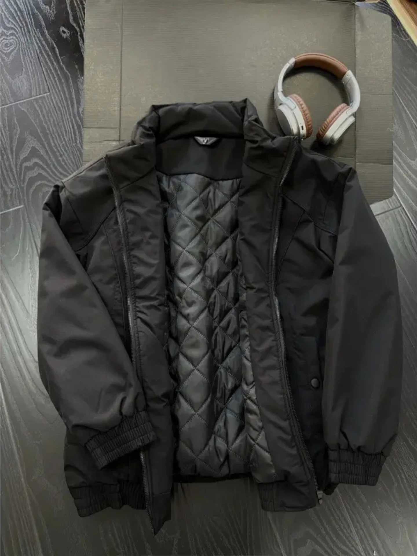 

Thiened ort Хлопковая куртка для мужчин Зимняя теплая хлопковая одежда для пилотов Bla Молодежная модная повседневная одежда с воротником-стойкой Lo...