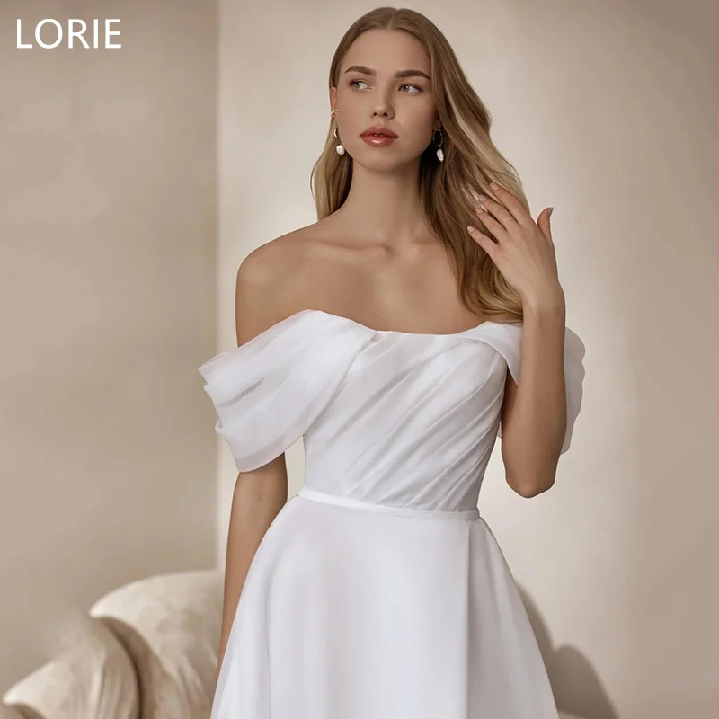 

LORIE A-line Sexy Off Shoulder Wedding Dress Backless Wedding Gowns Sweetheart Elegant Bride Gown Customized 2025