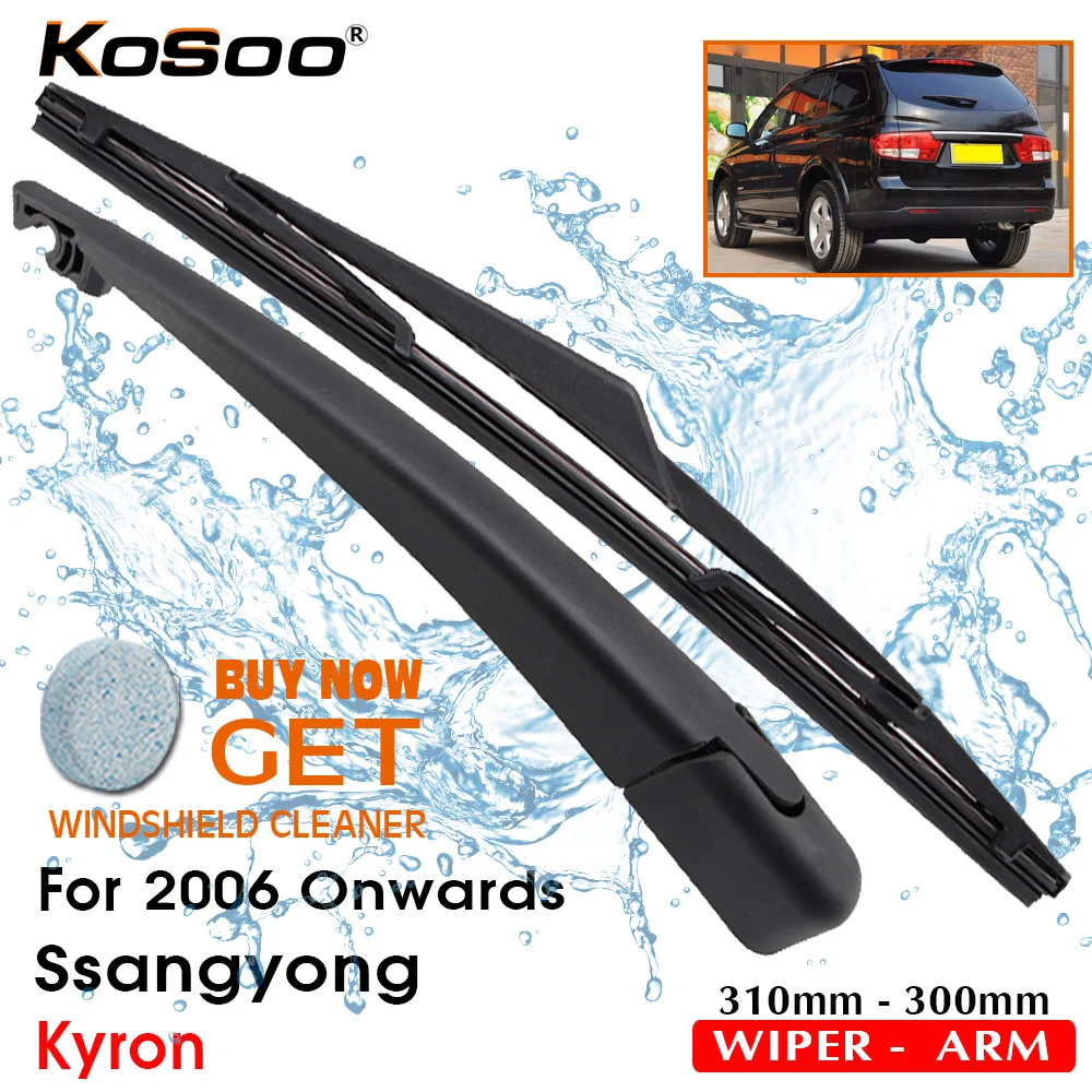 Auto RearWiper Blade For Ssangyong Kyron,310mm 2006 Onwards Rear Window Windshield Wiper Blades Arm,Car Styling Accessories