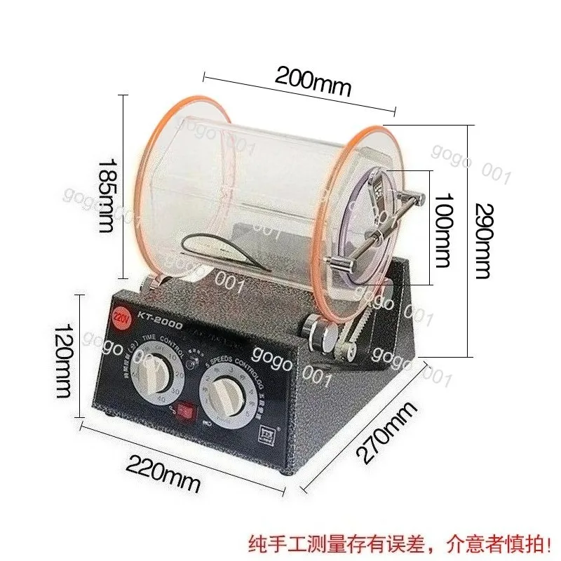 KT2000 Rotary Tumbler Polisher | Jewelry Polishing Machine for Gold/Silver | Adjustable Speed Deburring Tool with Dual Rotation