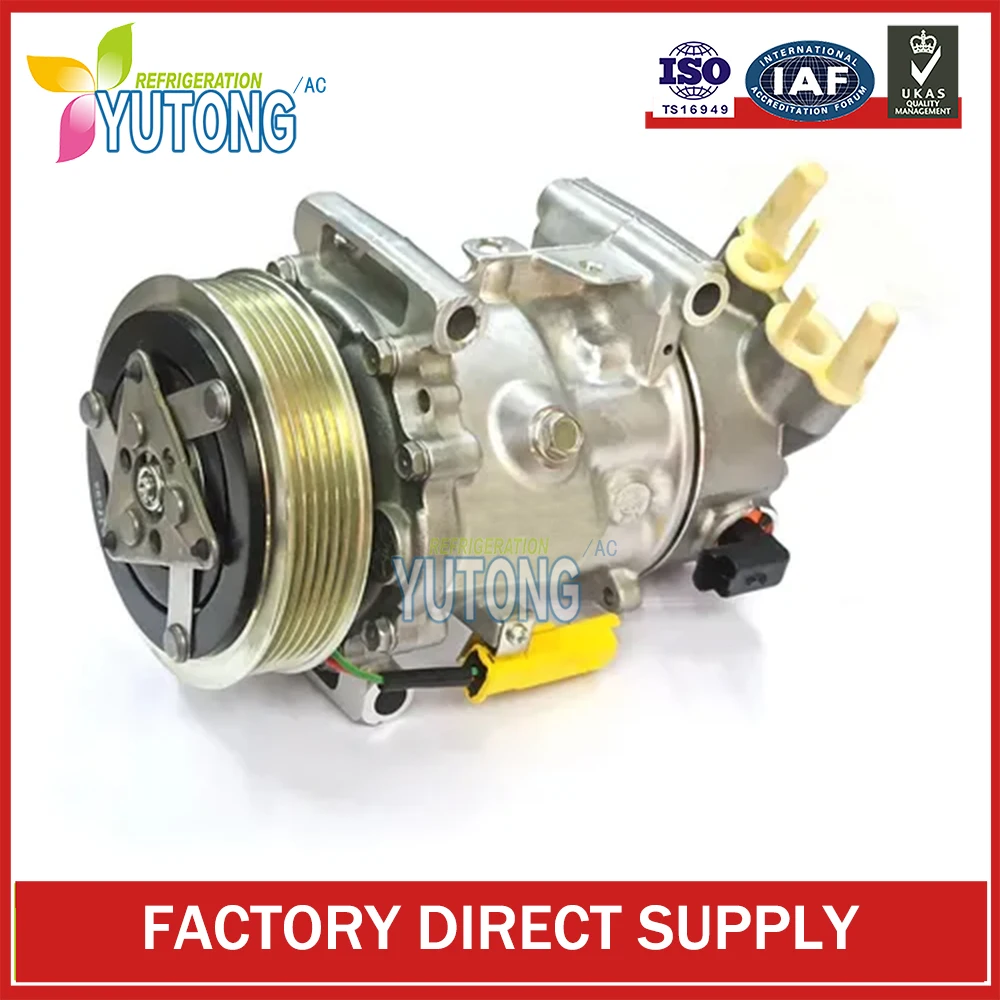 SD6C12 Air Conditioning Compressor For Peugeot 207 208 307 308 Partner Tepee 1,4 1,6 16V 9822826880 9670318880 9659875780