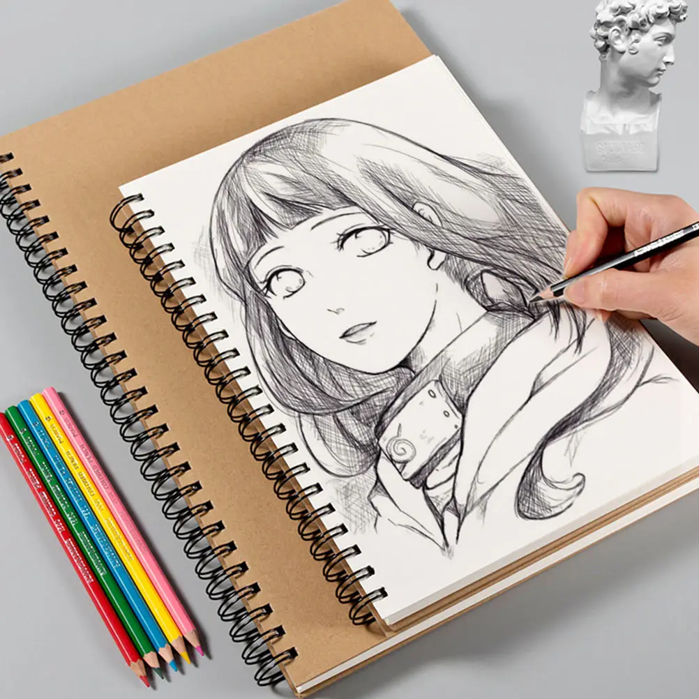 

Spiral Sketch Book Drawing Cover Blank White Paper for Painting Drawing Students DIY Graffiti Sketch Book