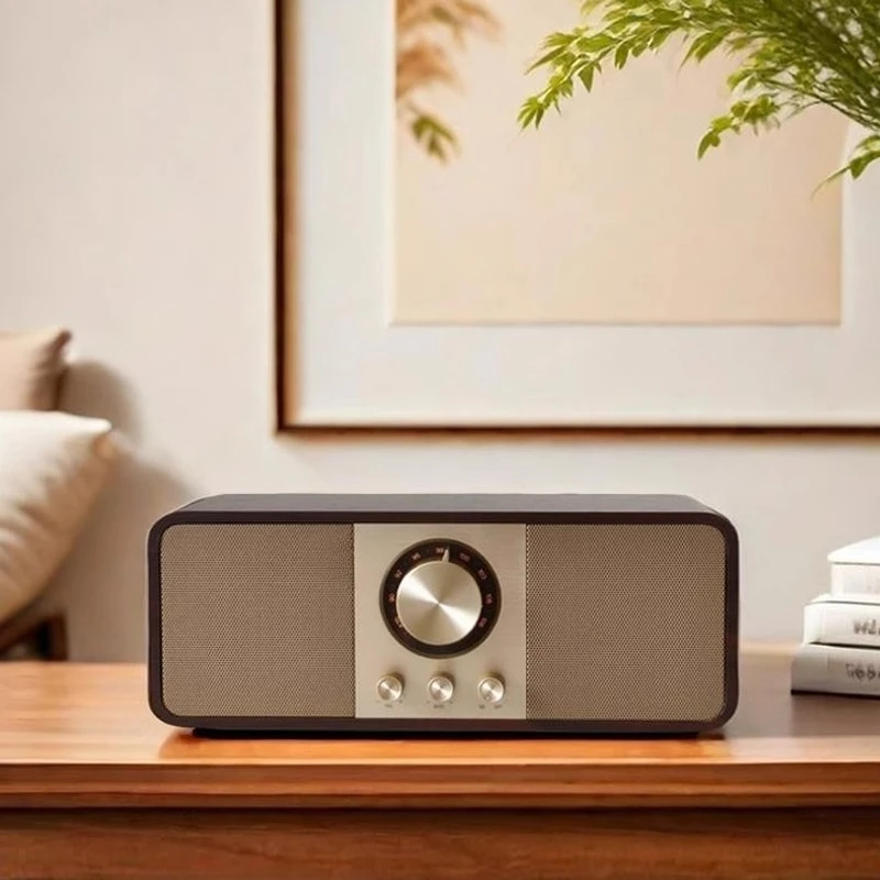 

High quality retro walnut wood bluetooth speaker radio gift