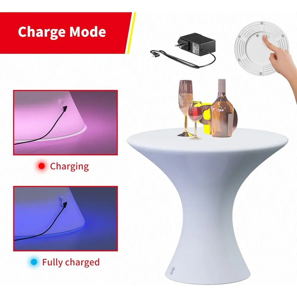 23 طاولة بار LED مع جهاز تحكم عن بعد، تغيير لون RGB، قابلة لإعادة الشحن ومقاومة للماء للاستخدام الداخلي والخارجي #5