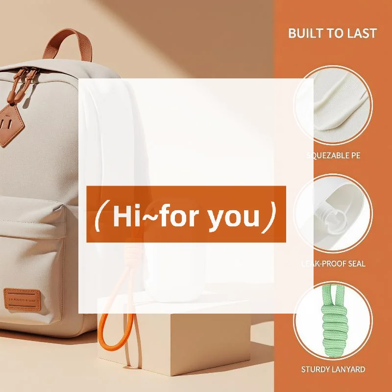 40ml Empty Refillable Cosmetic Squeeze Tube Food Grade Soft Sunscreen Container With Lanyard for Home Travel Outdoor Use