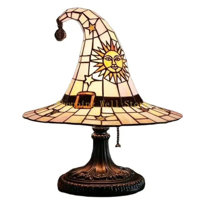

KX4B Светящаяся шляпа ведьмы, лампа в шляпе ведьмы, ночник из смолы, прикроватные тумбочки, настольная лампа для детской спальни