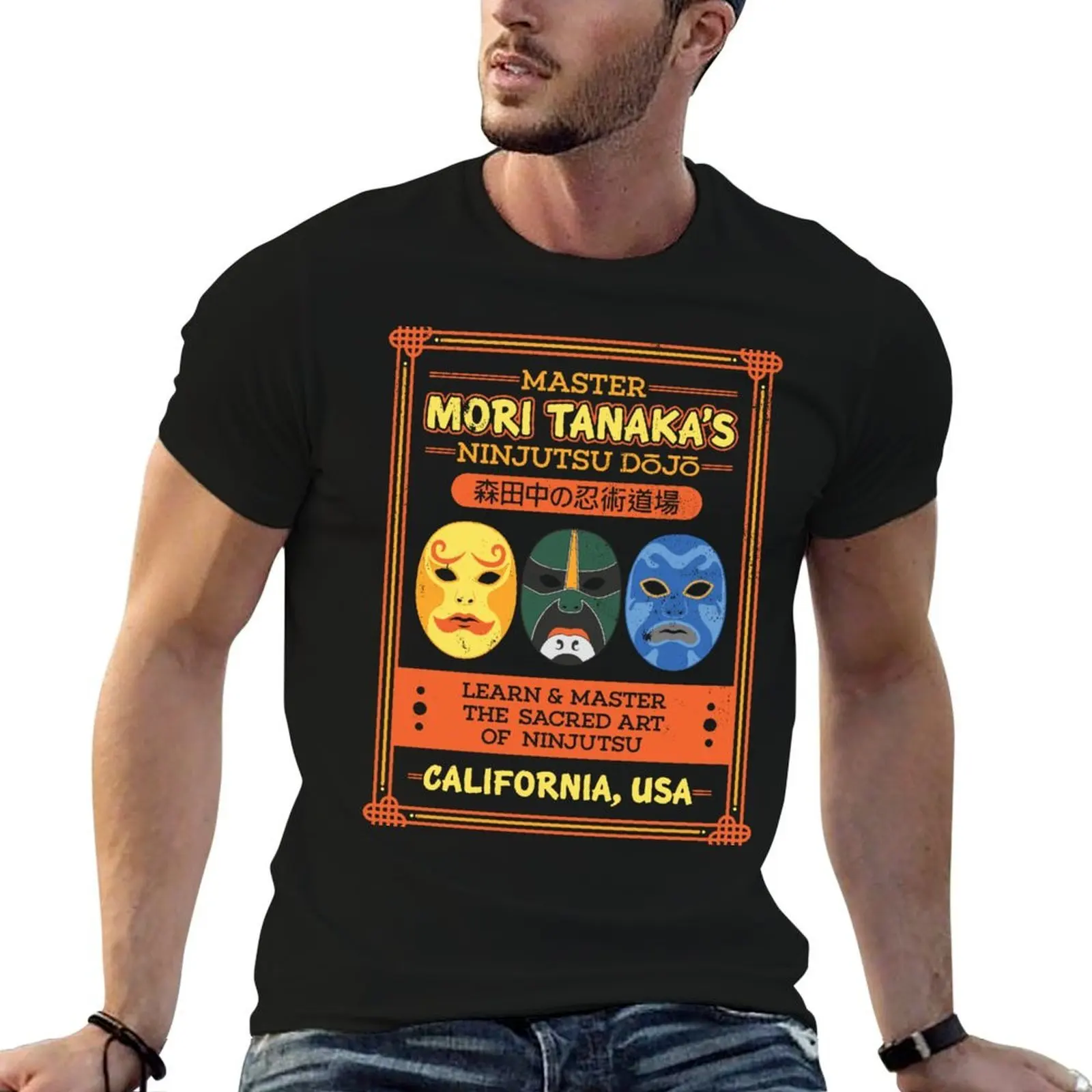 

Master Mori Tanaka's Ninjustu Dojo (The 3 Ninjas) T-Shirt t shirt man plain men t shirt cotton 100% T-Shirt