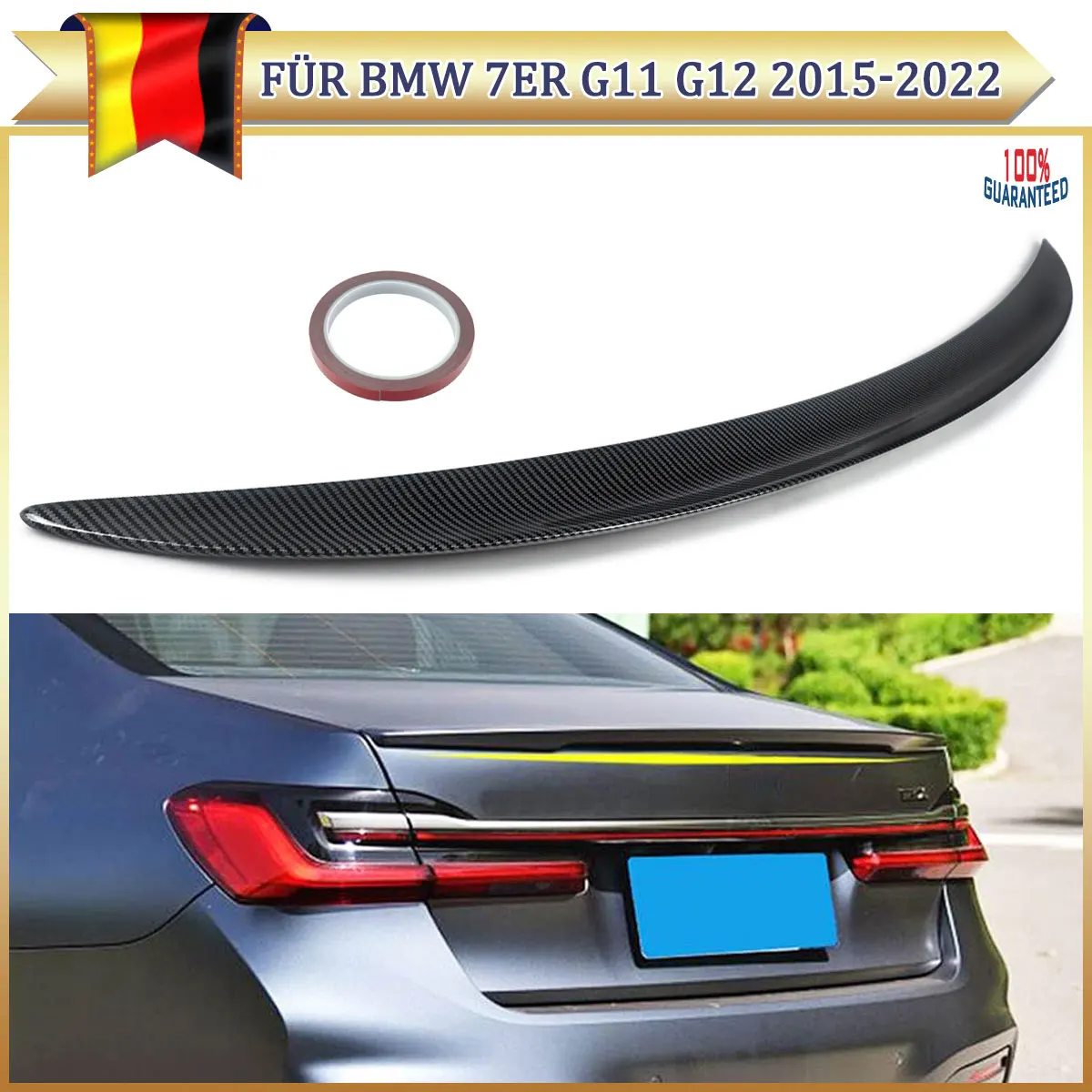 

Задний спойлер M Performance Style для BMW 7 серии 2019-2021 G11 G12 730 740 750 ABS Задний спойлер багажника Задние хвостовые крылья