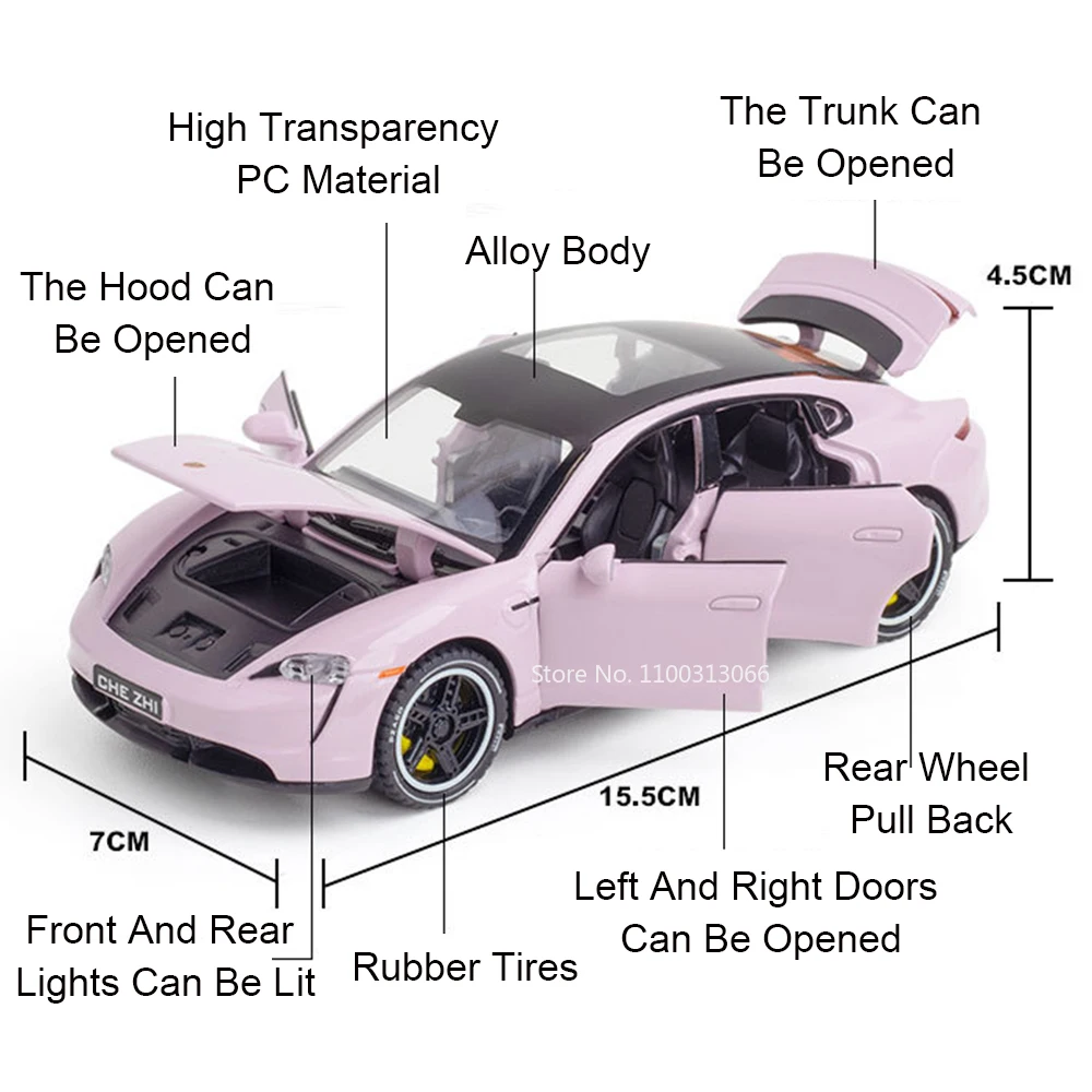 1:32 Taycan 911 Turbo SโลหะผสมDiecastรถยนต์รุ่นของเล่นเสียงแสงMiniatureประตูเปิดยานพาหนะคอลเลกชันของขวัญสําหรับเด็ก