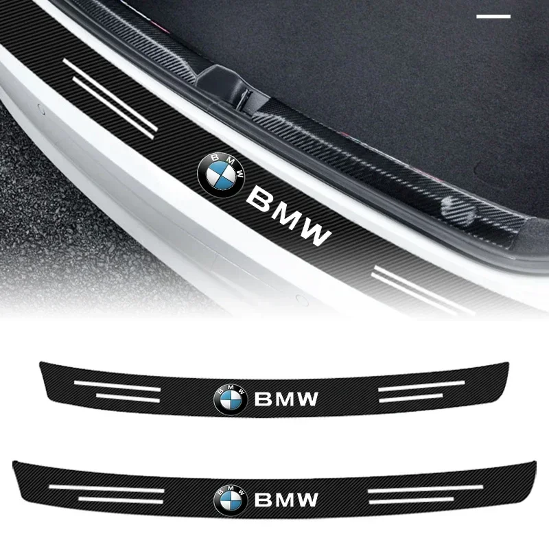 Carbon Fiber Auto Protective Rear Trunk Bumper Guard 3D Stickers For BMW 1 3 4 5 7 Series X1 X3 X4 X5 X6 E81 E87 F30 F31 F34 F32