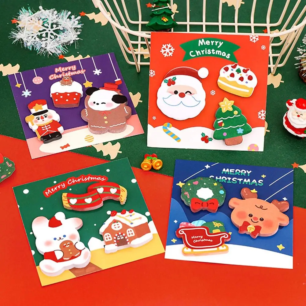 Мультяшные рождественские наклейки для офиса, ежедневные канцелярские товары, бумага для учеников «сделай сам», блокноты для учеников школы, I5E5