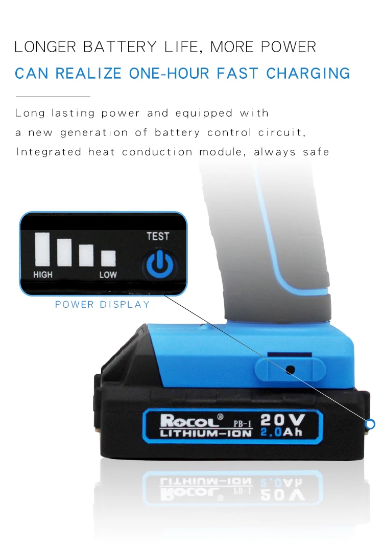 Electric Rivet Gun Rocol RL-520 Lithium Battery Automatic Rivet Gun Core Pulling Riveting Tool Stainless Steel Brushed Rivets