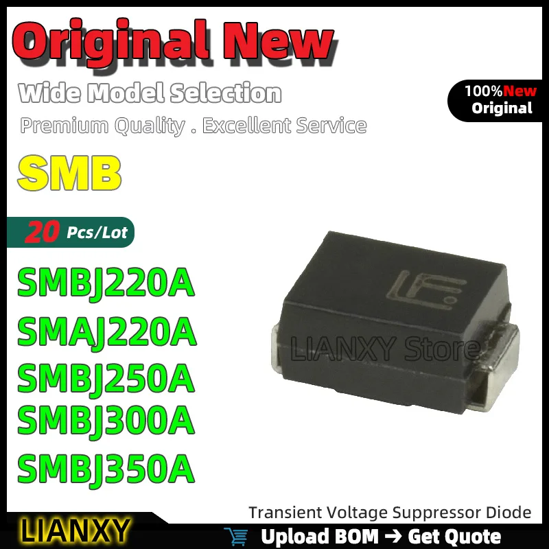 20pcs SMB SMBJ220A SMAJ220A SMBJ250A SMBJ300A SMBJ350A Transient Voltage Suppressor Diode New Original