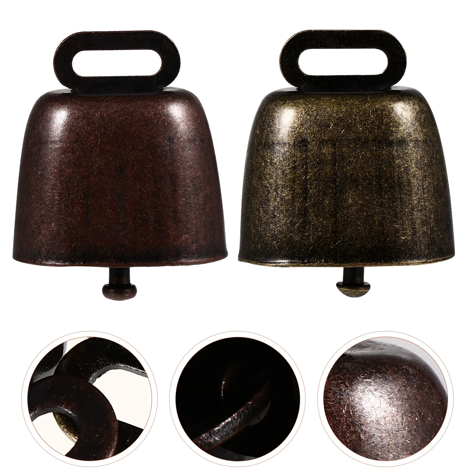 2 قطعة جرس مكافحة خسر للحيوانات الأليفة الماشية الحديد البقرة الحصان الأغنام جرس خفيفة الوزن دائم الرعي تتبع العرض #4
