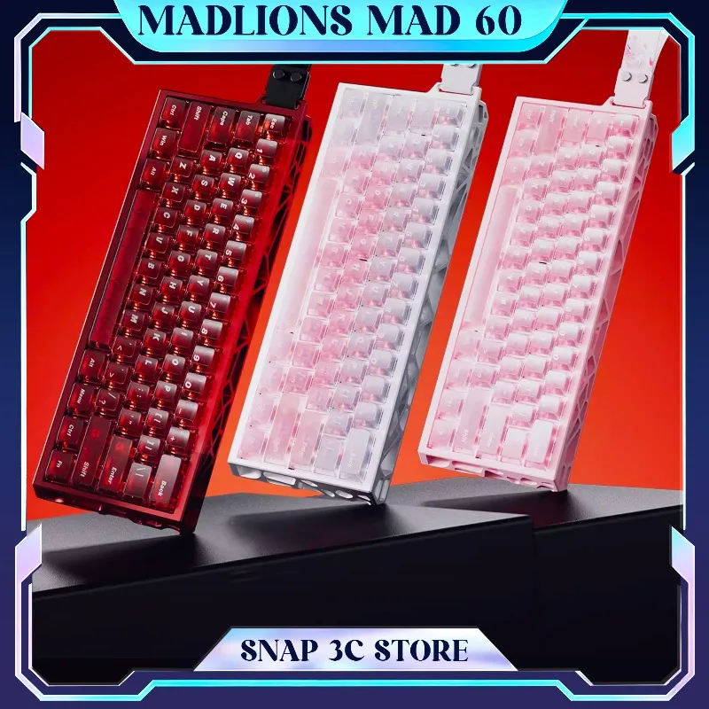

MADLIONS Mad Light60 HE Magnetic Switch Gaming Keyboard Hollow-out CNC Aluminum 60% Hall Effect RT Esports Keyboard for Valorant
