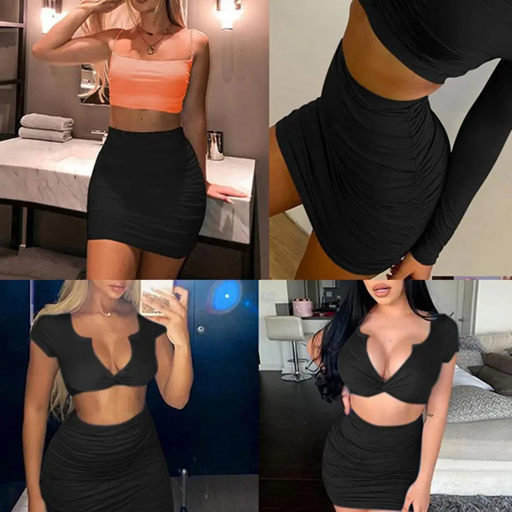 

New Womens Fashion Mini Skirts Solid Color Low Waist Short Skirts Summer Casual Bodycon Skirts Streetwear XS-L Knee Hip-Covered