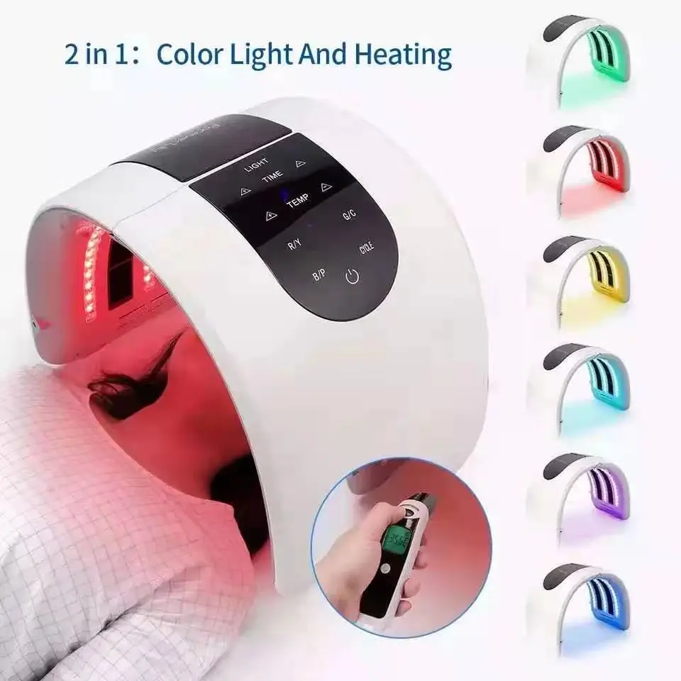 2023 year Portable 7 Color Led Photon PDT Light Therapy Machine With heating for salon or home use