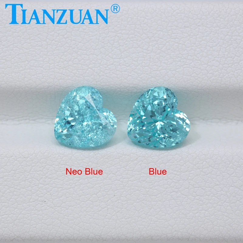 

Синтетический гранат YAG в форме сердца, выращенный в лаборатории, неоново-синий, с сертификатом AGL