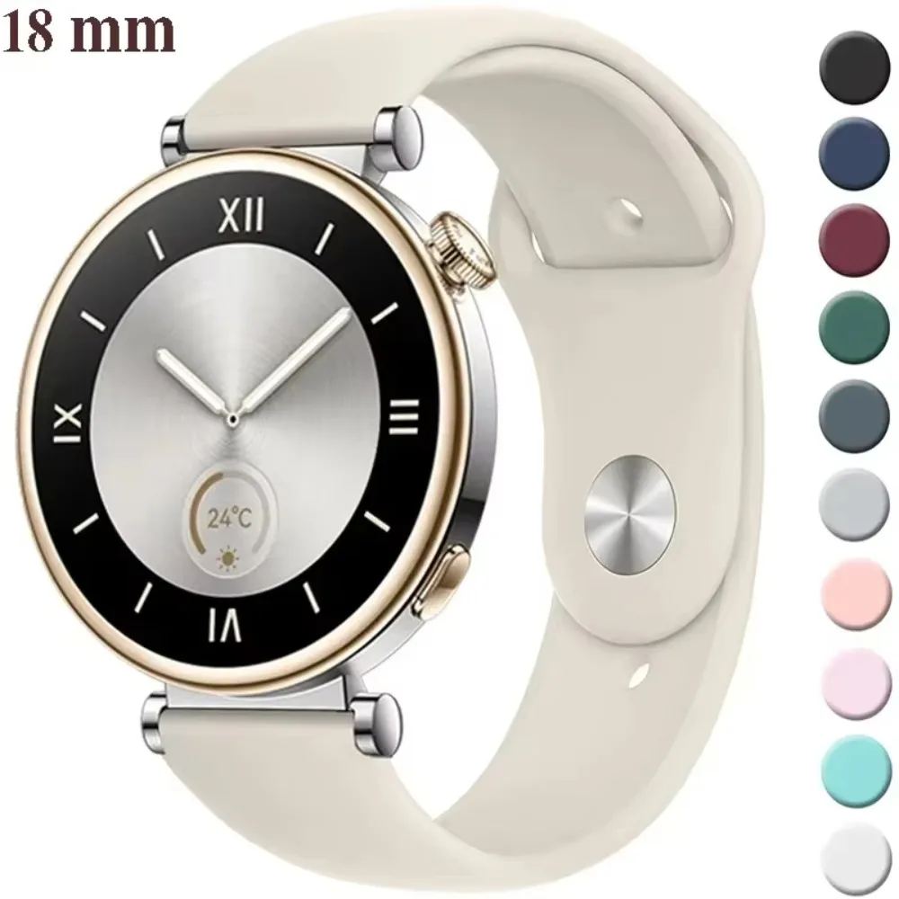 18mm Silicone Strap for Huawei Watch GT 6 5 4 41mm GT 5 Pro 42mm Soft Breathable Sport Band Replacement Wristband Durable Unisex
