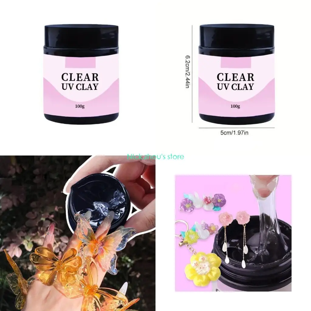 E15E 3D Model Kneading UV Clay Resin Clear Jewelry Making UV DIP Resin Flower Molding for DIYs Enthusiast
