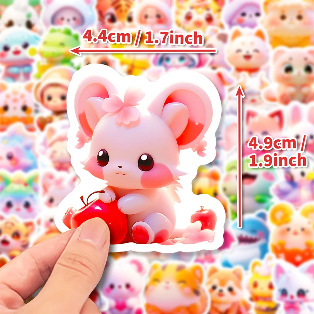 

10/30/50pcs Ins Cute Animal Cartoon Stickers Girls Decorative Sticker for Diary Suitcase Bike Stationery Laptop Art Decal Toys