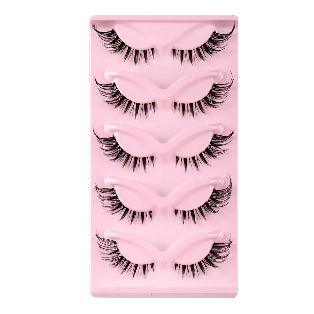 5 Paar Wimpern Manga Wimpern 3d klare Band Wimpern natürlichen Look wispy Nerz Wimpern flauschige Katze Wimpern einzelne Wimpern