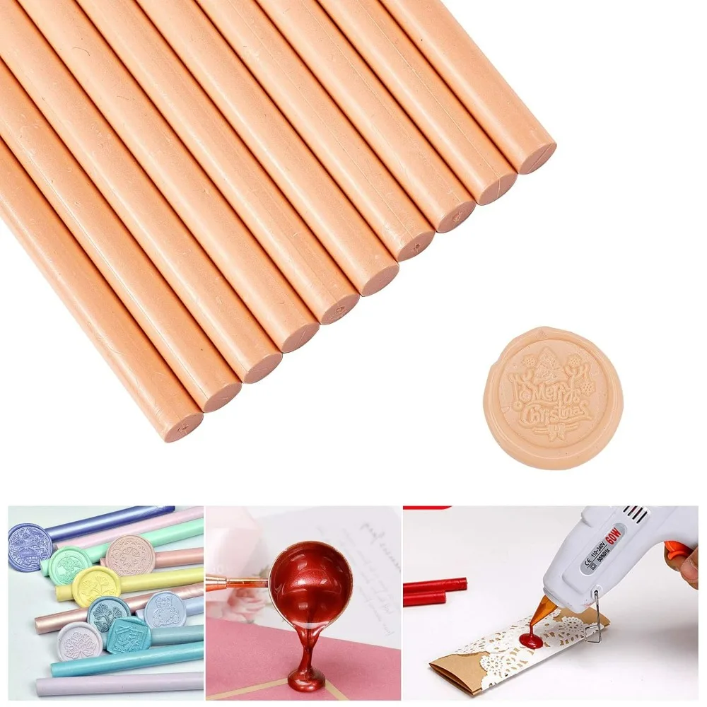 20 Pieces Glue Gun Sealing Wax Sticks 11mm for Vintage Wax Seal Stamp and Letter Invitation Cards Wine Bottle Gift Package Decor