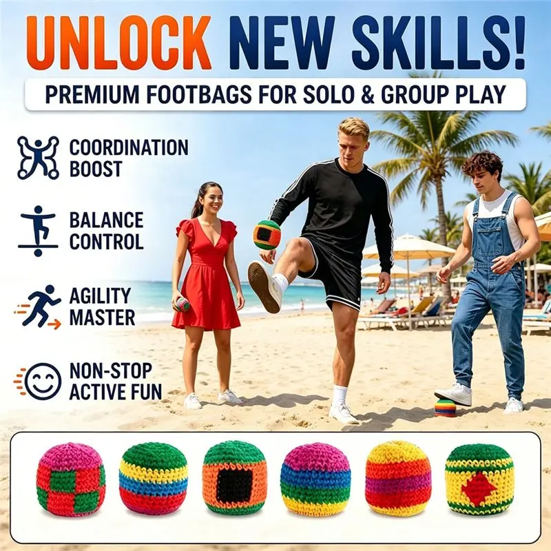 RTENTE-Sports Kickbags 24PCS Handmade Footbag Set Anti- Design Soccer Basketball Baseball Hacky For Indoor Outdoor Games