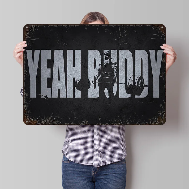 Yeah Buddy - Ronnie Gym Motivation Metal Poster Customized Wall Art Retro Vintage Metal Signs for Man Cave Decoration Aesthetic