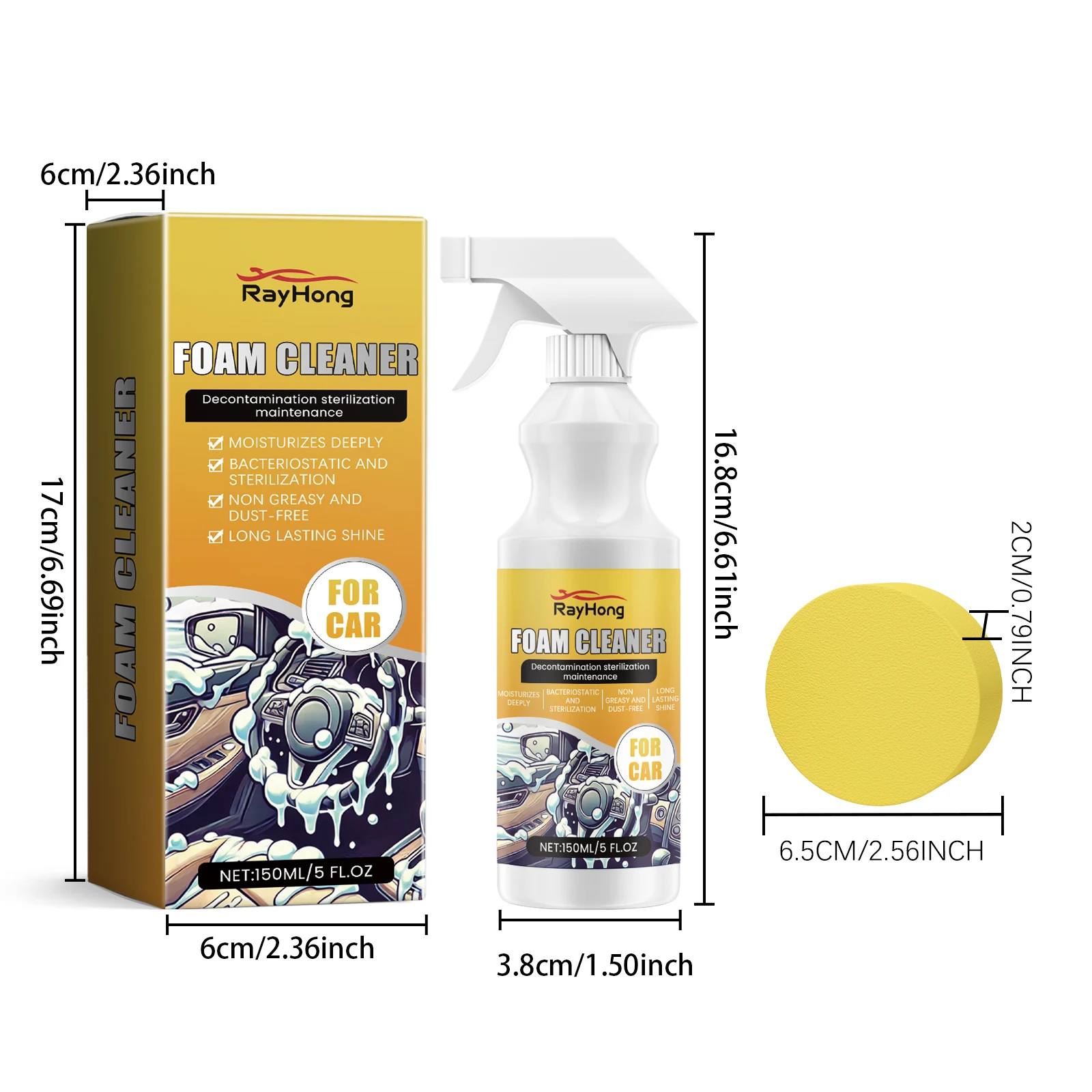 Multi-Purpose Foam Cleaner for Cars & Home - Auto Interior Detailing, Stain Remover | Quick-Dry Car Care Formula image 6