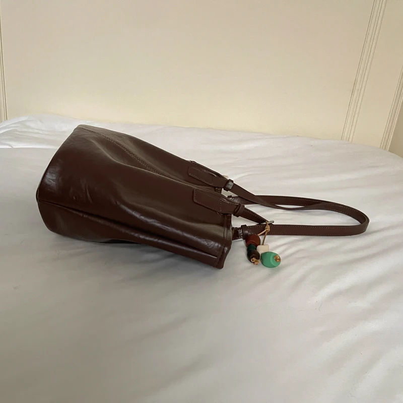 Overs ize Shopper Bag einfach lässig große Kapazität Tote Frauen Handtaschen Designer Tasche Luxus weiche Leder Umhängetasche schwarz Bolsos – Detail 12