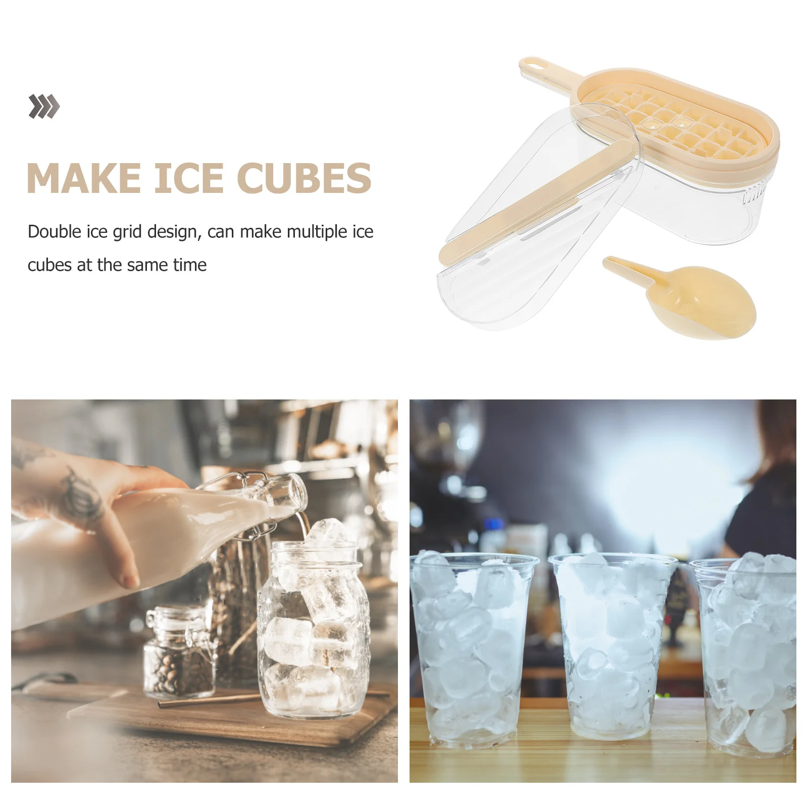 

1 set Reusable Cube Tray With Lid Bin Quick Release Mold Freezer Making Tool Ice Trays For Home Party Drinks Practical