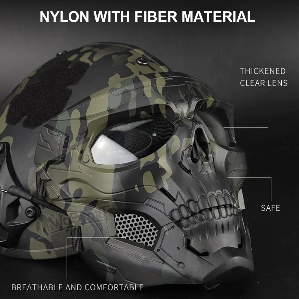 Máscara Airsoft Calavera – Protección Completa con Gafas - imagen 4