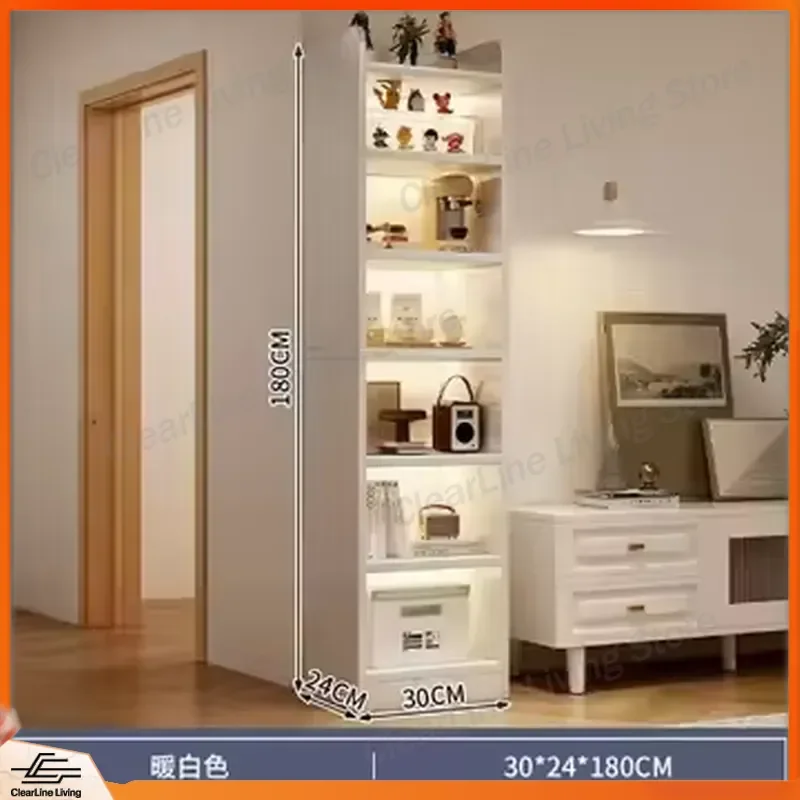 Solid Wood TV Cabinet Side Table Bookshelf Living Room Corner Storage Unit Multi Layer Floor Standing Shelf for Aisle Home