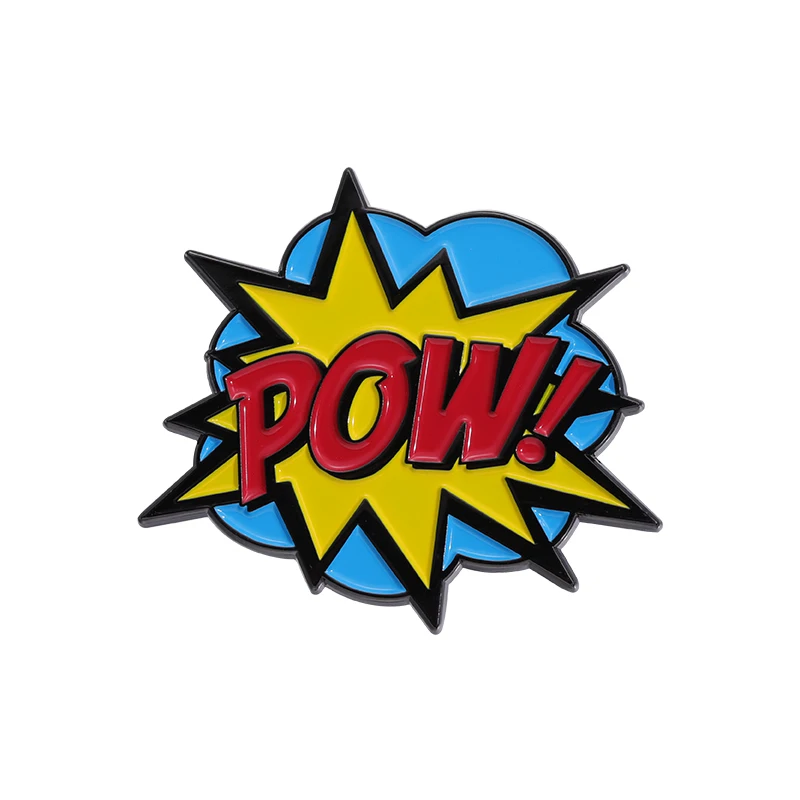 Vintage Comic POW Enamel Pins Custom Retro Pop Art Brooches Lapel Badges Punk Funny Jewelry Gift for Kids Friends