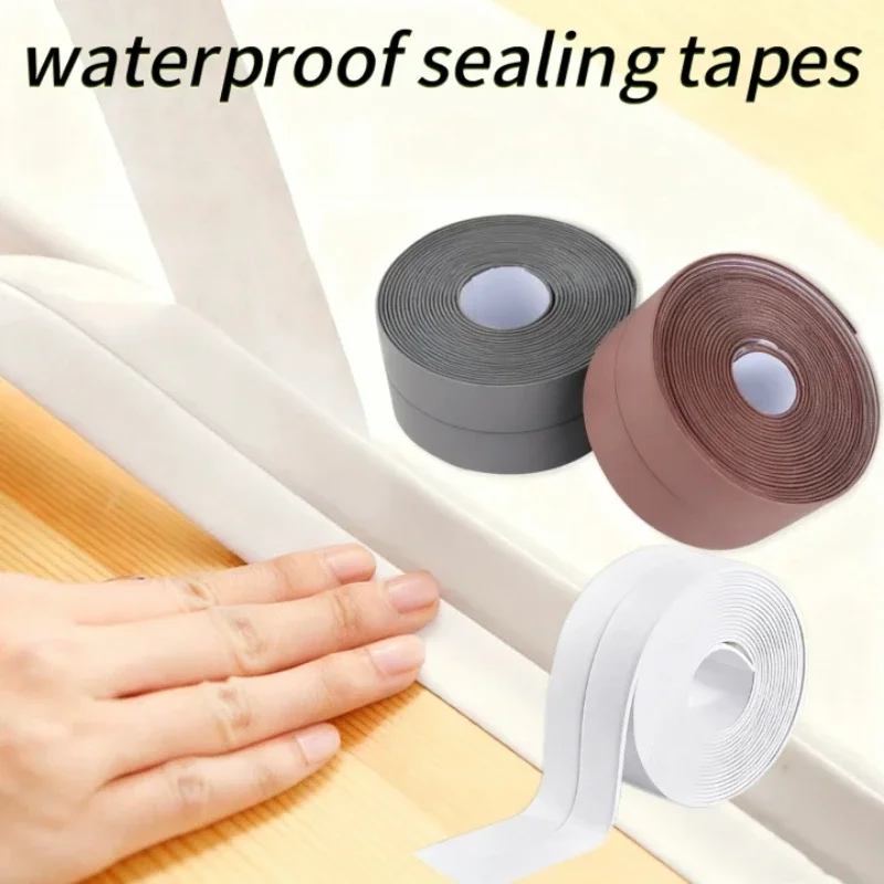 Self Adhesive PVC Sealing Strip Tape for Bathroom Bath Toilet Kitchen Caulk Tape Waterproof Wall Sticker White Mold Proof Tapes
