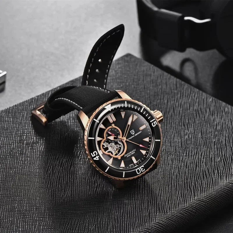 PAGANI Mens Tourbillon Automatic Watch Sapphire Crystal Stainless Steel Luminous Waterproof Business Mechanical Wristwatch