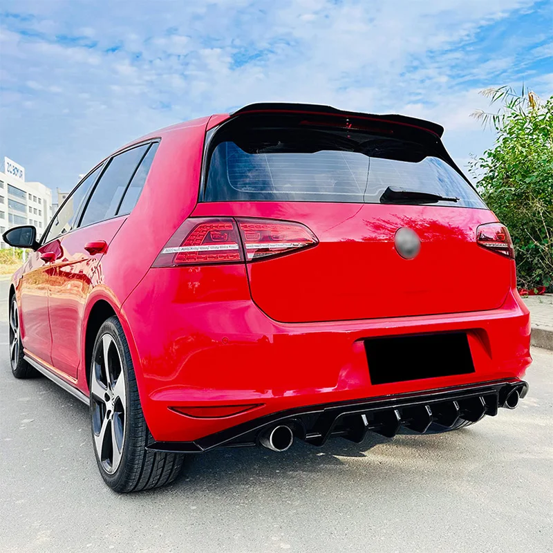 لسيارة VW Golf 7 MK7 Standard/GTI/GTD Diffusore Mento Spoiler con Luci Accessori Corpo Kit ضبط السيارة Paraurti Posteriore Labbro