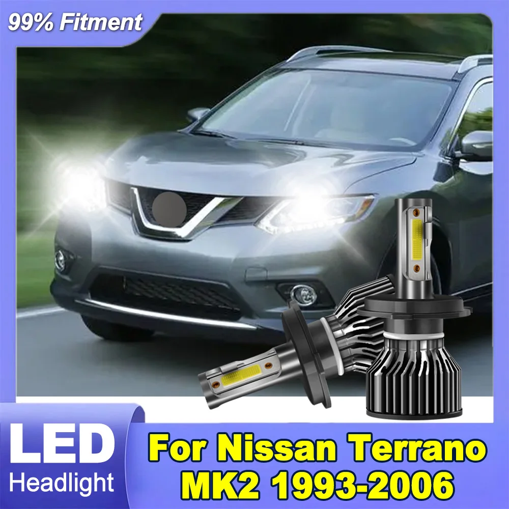 

2X Автомобильная светодиодная фара 6000K Белая H4 Фара дальнего ближнего света 30000LM 300W Для Nissan Terrano MK2 1993-2006 Plug and Play Автомобильный свет