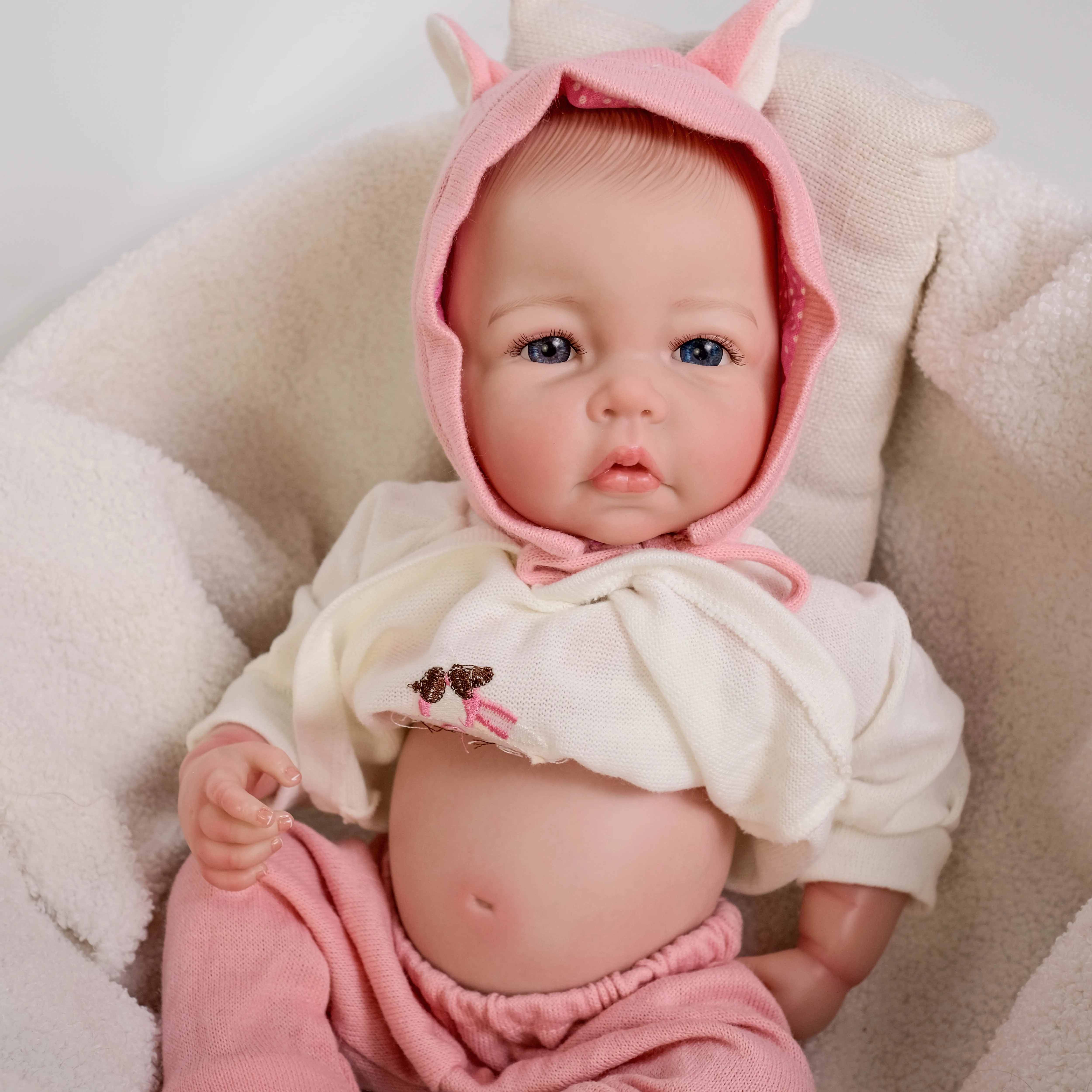 

NPK 19inch Full Body Luca Lifelike Reborn Baby Newborn Doll Cuddly Baby Multiple Layers Painting 3D Skin