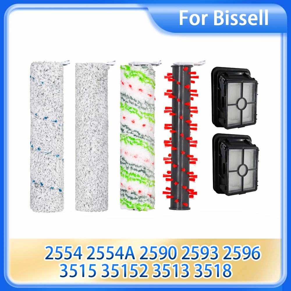 Roller Brush For Bissell Crosswave Cordless Max 2554/2554A/2590/2593/2596/3515/35152/3513/3518 Parts HEPA Filter Accessories