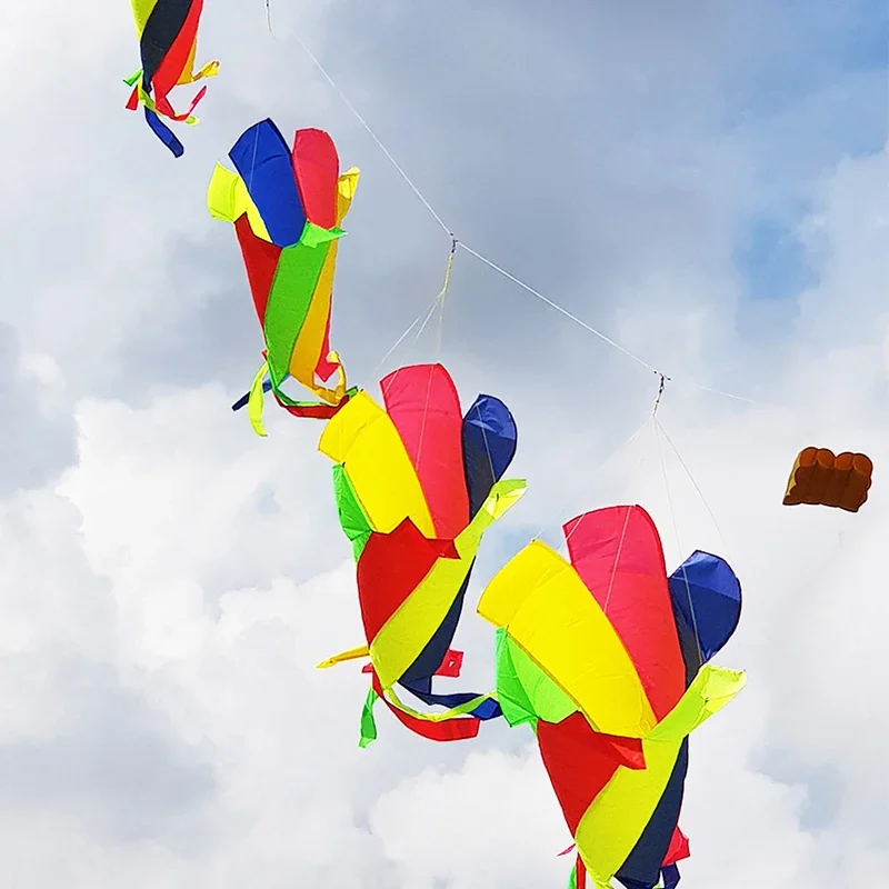 

3D 1.2/2.4M Rainbow Kite Windpipe Rotating Tail Hanger Spiral Tail Windpipe Rotating Tail Strap Cometa Gigante Kite for Kids