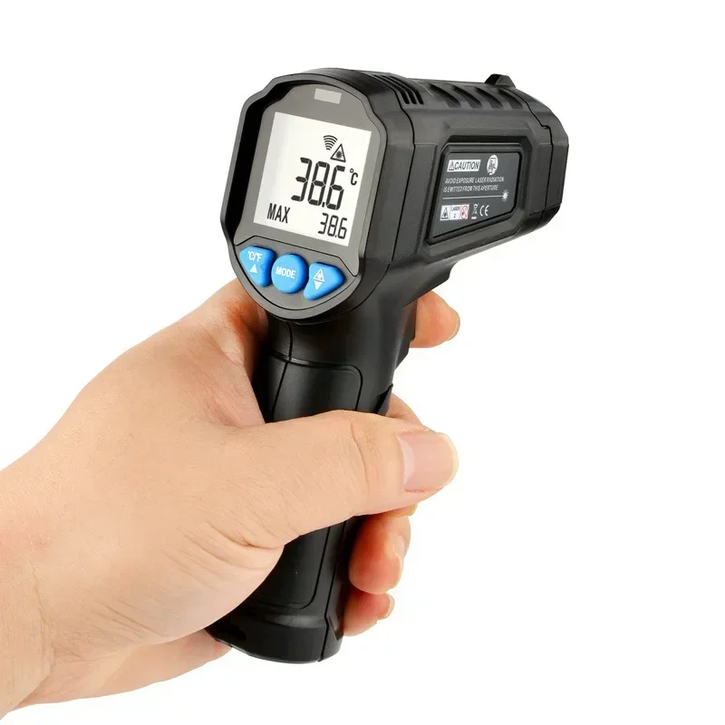 Infrared thermometer, high-precision industrial temperature measurement gun, handheld oil temperature thermometer