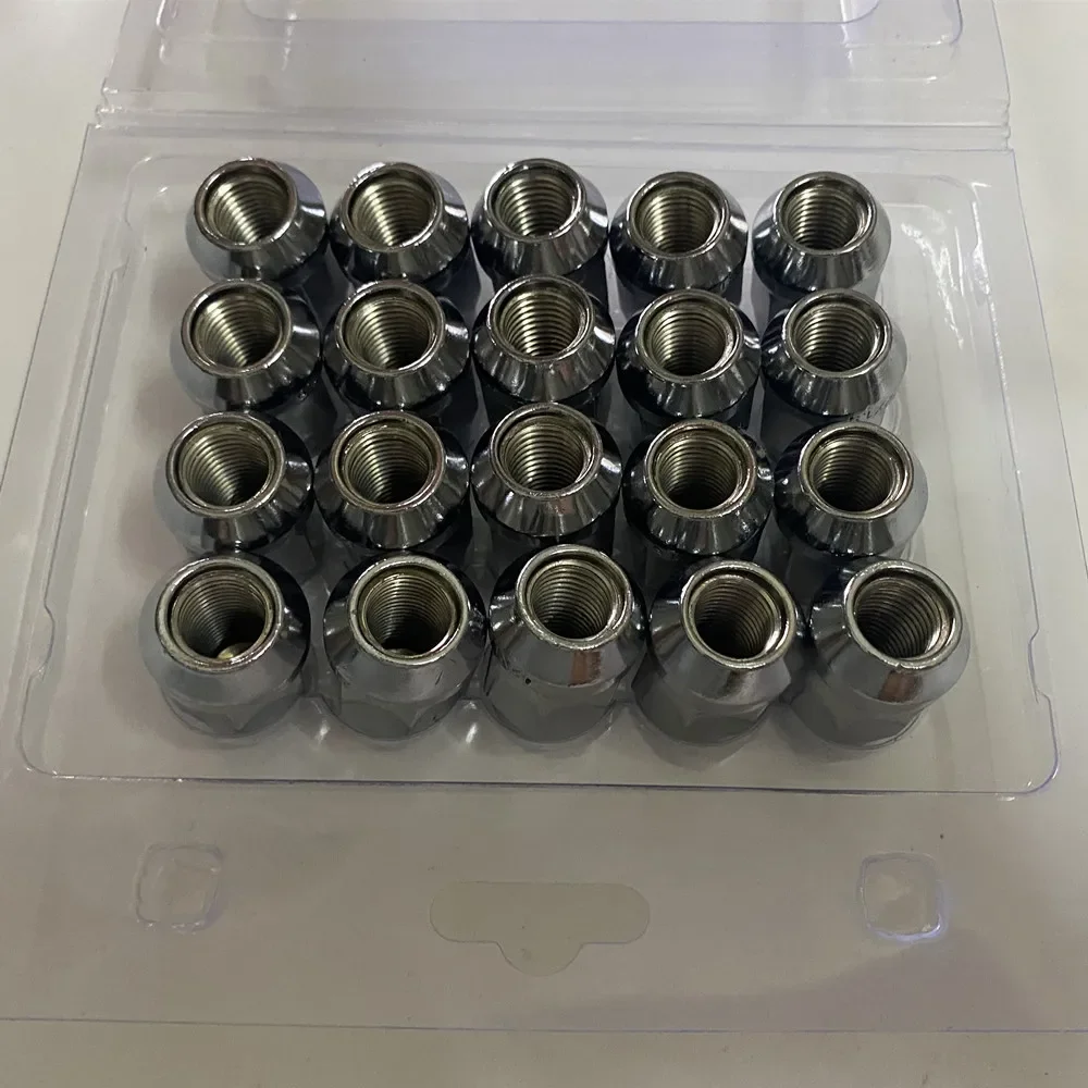 20 pcs sliver wheel lug nut  35mm cone seat lug nuts  m12x1.25，m12 x 1.5  ,m14x1.5，1/2-20 19mm Hex 60 Degree Closed End  Lug Nut